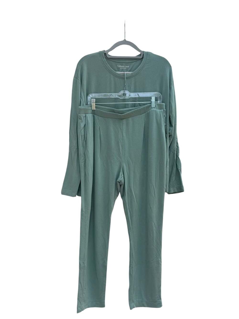 Coldwater Creek Women's Long Sleeve Crewneck Top and Pants Sleepwear Set